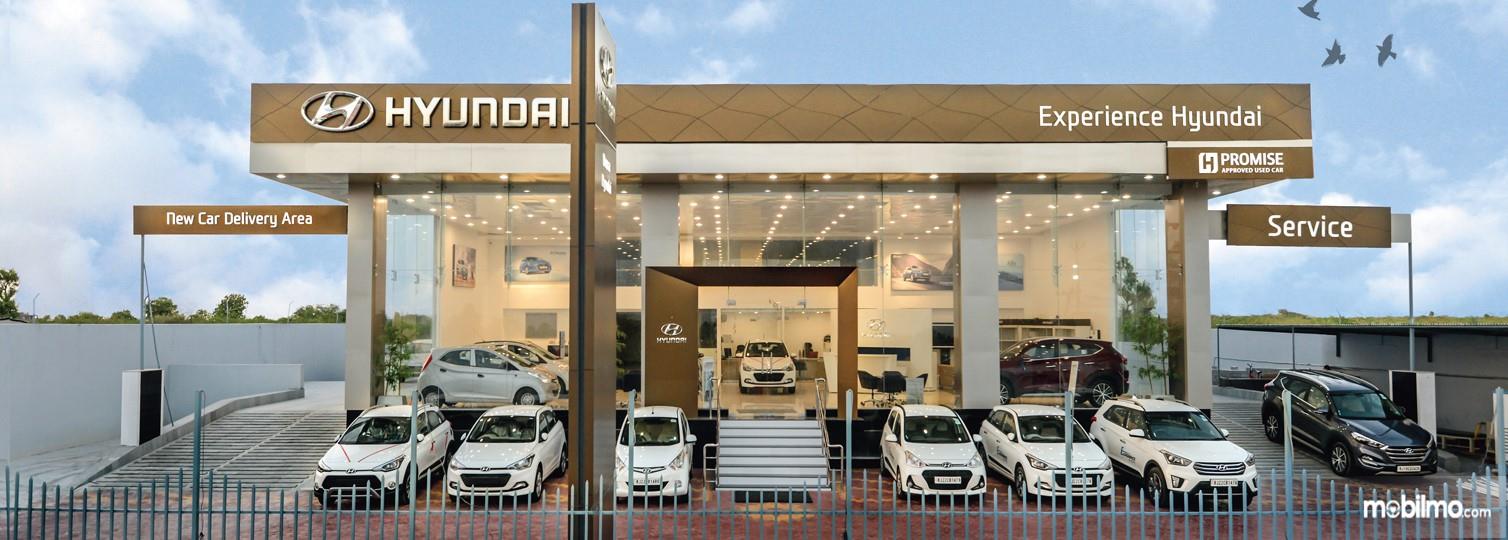 Desain Dealer Hyundai India didominasi warna coklat