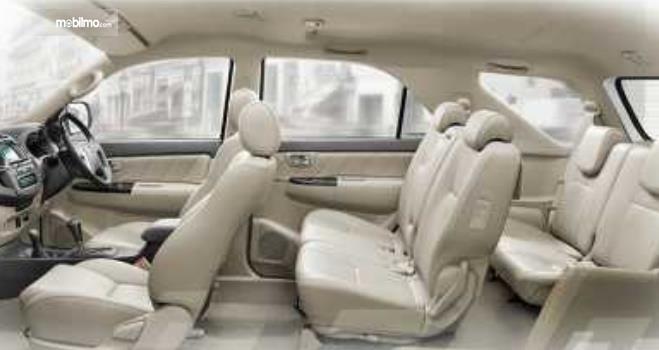 Gambar ini menunjukkan interior dan terlihat jok mobil Toyota Fortuner 2014