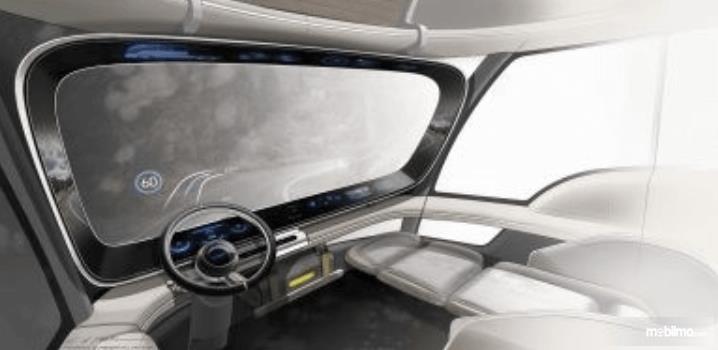 Gambar ini menunjukkan interior mobil komersial konsep dari Hyundai