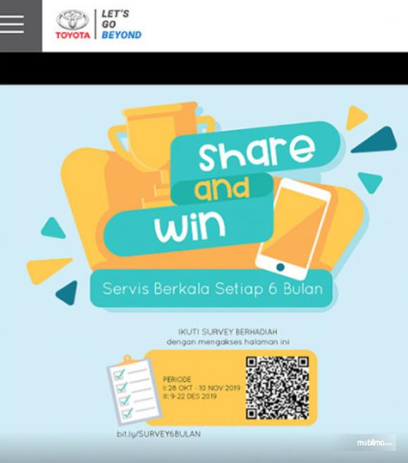 Gambar ini menunjukkan selebaran program Share and Win