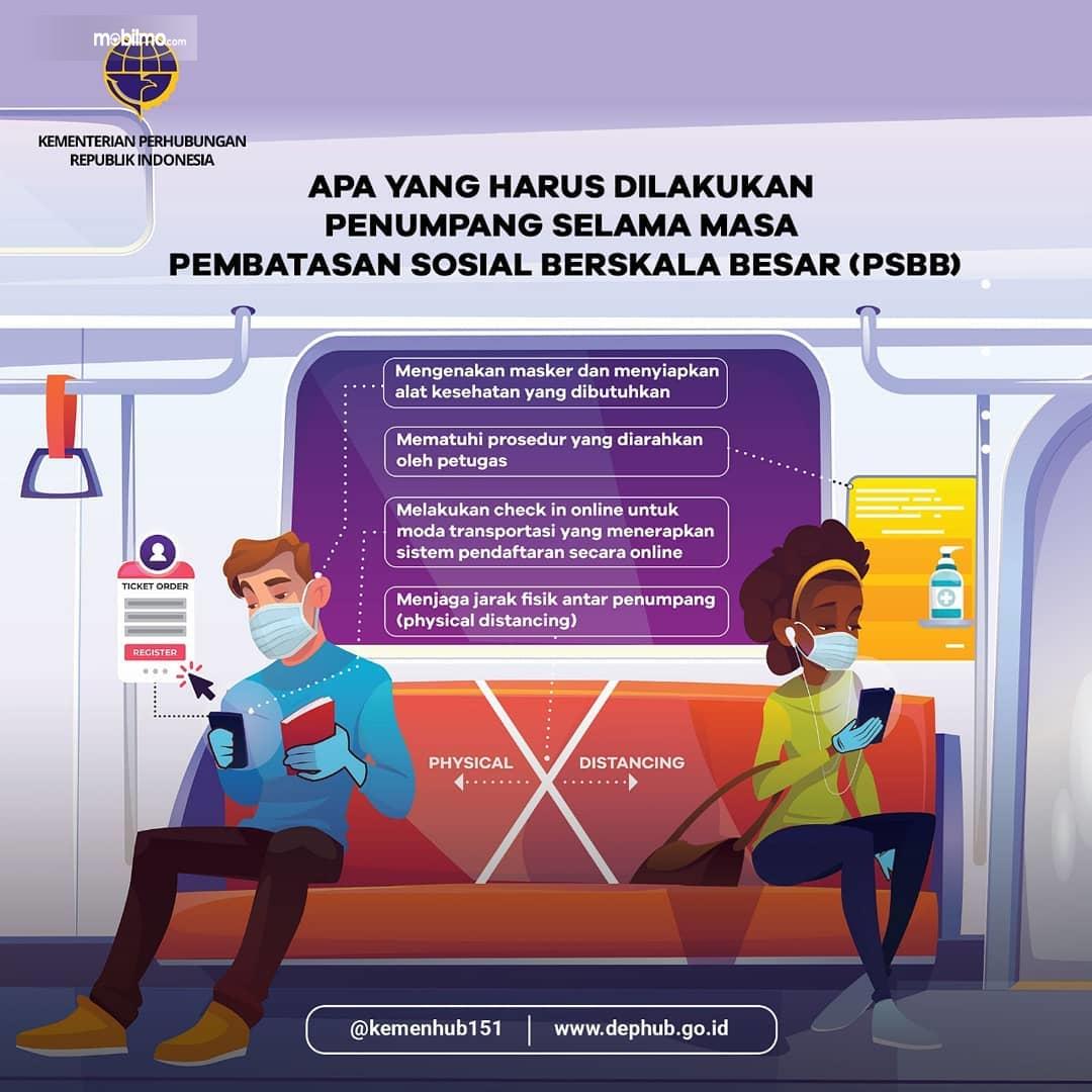 Gambar banner Aturan penumpang angkutan umum saat PSBB