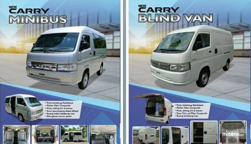Gambar ini menunjukkan mobil Suzuki New Carry Minibus dan Blindvan