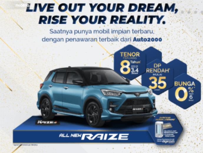 Gambar ini menunjukkan program pembelian Toyota Raize 2021