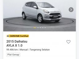 2015 Daihatsu Ayla 1.0L X MT Silver - Jual mobil bekas di Banten