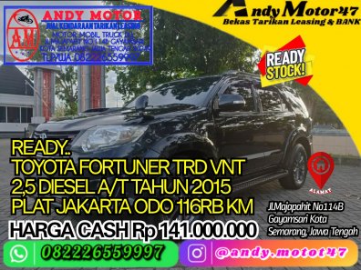 2015 Toyota Fortuner 2.4 VRZ AT Hitam - Jual mobil bekas di DKI Jakarta