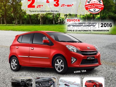 2016 Toyota Agya 1.0L G A/T Merah - Jual mobil bekas di Kalimantan Barat